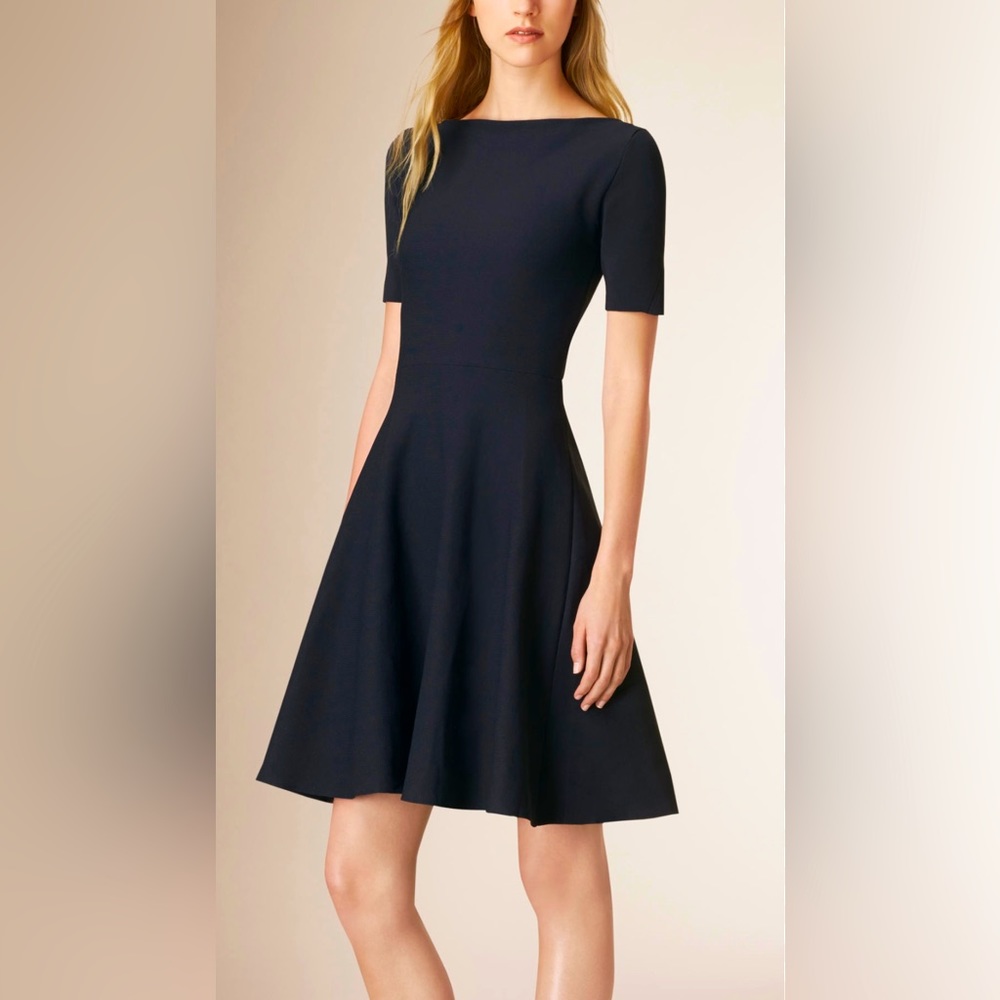 Burberry Boatneck A Line black dress from Neiman Marcus